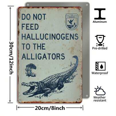 Vintage Satirical Funny Metal Poster - 12x8 Inch Multipurpose Wall Hanging Sign For Outdoor, Garden, Bar, Club, Farm, Home Decor - Humorous Warning Sign With Unique Design And Durable Construction