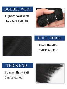 26英寸三合一长直发发束双层缝制发束和钩针编织发套装自然混合发质快速编织缝合发束女士假发钩针编织接发 - S1 - 查看 7