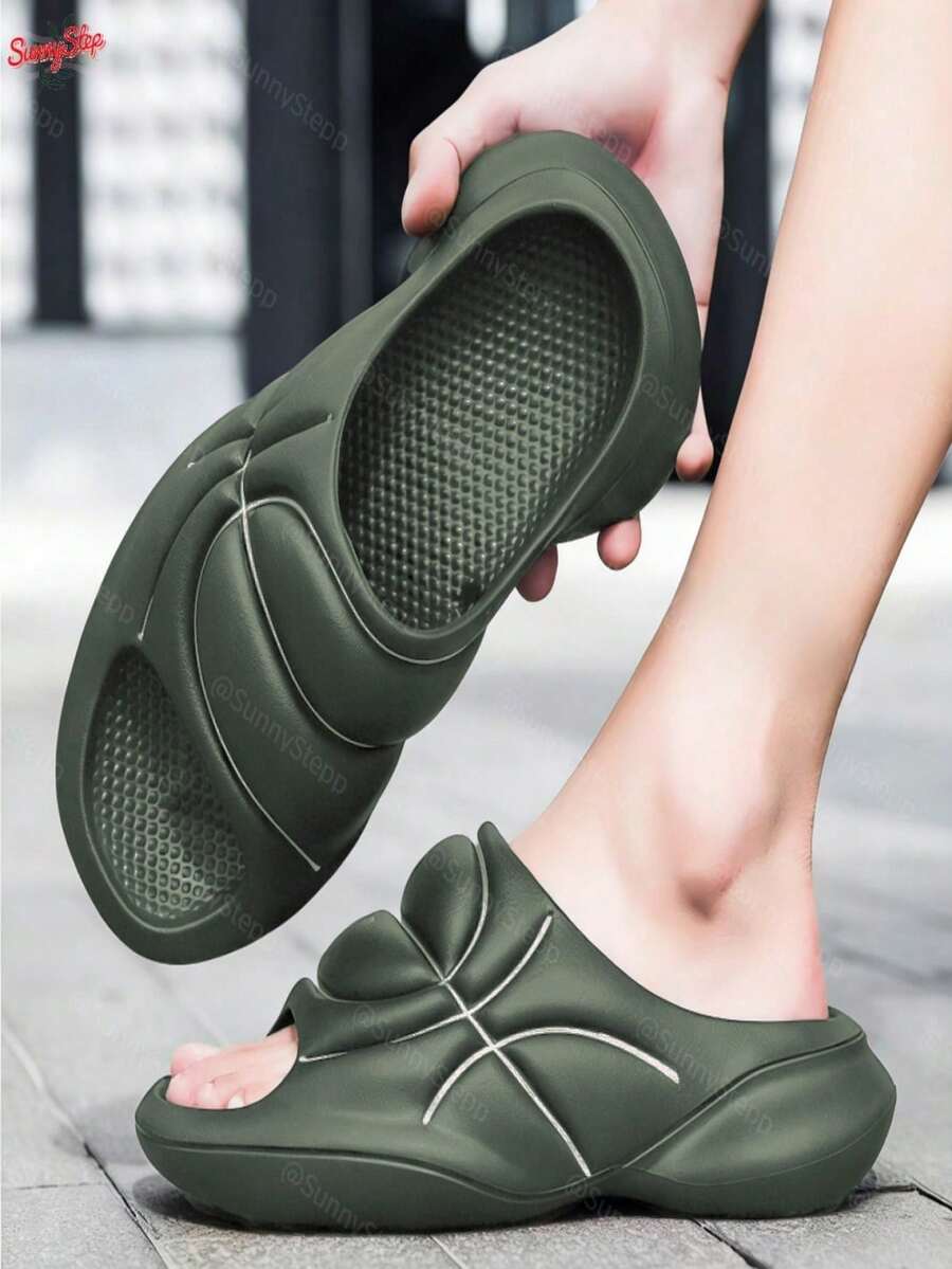 Sandalias Hombre Verano 2026 con Estilo Deportivo de Baloncesto, Antideslizantes Transpirables Ligeras, Perfectas para Playa, Piscina y Salidas Casuales - Verde Oliva - Ver 1