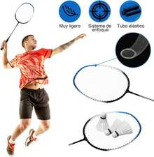 AdooAdii Juego de Bádminton 2 Raqueta Set de Badminton Bolsa de Transporte Ligero Resistente para 2 Jugadores Nio Nia Adulto Sports Deporte Juego al Aire Libre Espacio Techado Patio - Blanco - Ver 2