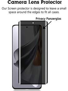 2片裝 3D 曲面 9H 防窺鋼化玻璃螢幕保護貼，適用於 Galaxy S26 S25/ NOTE 15/Honor 400 600/ Reno/Realmer，防刮、防爆、防偷窺，全螢幕覆蓋隱私保護膜 - 2Pcs - 查看 4