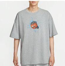 Nike 男士透氣超寬鬆印花短袖 - 灰色 - 查看 1