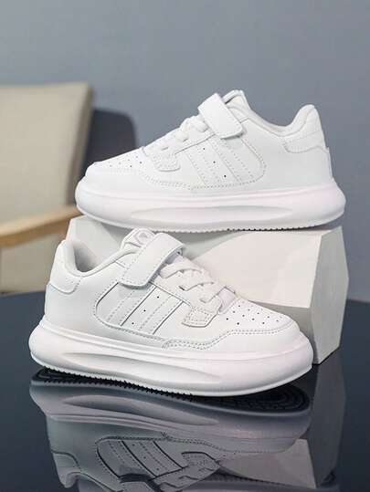 Giày thể thao vải bạt trắng trẻ em Unisex, giày bệt thường ngày cho trẻ em đi học, giày thể thao ngoài trời, chống trượt, phù hợp với mọi mùa