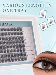 96 Pack Single Lash Tuft T 50 Curly 8-16mm Wide Handle Cheap DIY Eyelash Tufts With Natural Styling And Ultra-Thick, Reusable Personal Lashes. Ideal For Everyday Life At Home Or On The Go, Weddings, Dates, Parties And Music Festivals, Spring And Travel, Eyelash Tufts, Eyelashes, Eyelashes, False Eyelashes - D - View 3