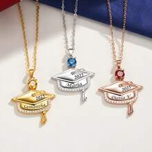 1pc Customized Graduation Necklace, Personalized Graduation Name Necklace, Customized Birthday Necklace, Graduation Cap Necklace, Graduation Gift For Her, 2026 Graduation Jewelry - Multicolor - View 2