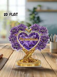 Customized Acrylic Plaque - Personalized Mother's Day Gift For Mom, Grandma - Grandma's Love Never Ends - Perfect Birthday Thank You Gift For Grandma - Warm Family Decor - Text And Background Can Be Changed - As Shown - View 10