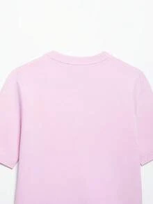 YROOE Women's Pink Metal Button Knit Short Sleeve Cardigan, Spring/Summer - Pink - View 8