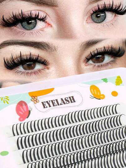 160 PCS Individual Lashes Clusters ,Lash Clusters Manga Eyelash Clusters Spiky Cluster Eyelash Extensions C Curl Individual Lashes Volume Anime Lash Clusters With Thin Band Cosplay Lashes DIY At Home (Cutey)