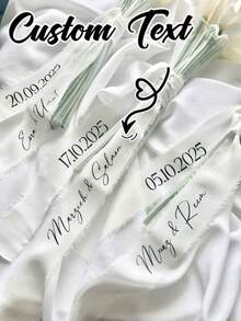 Individueller Schmetterlings-Hochzeitsschleier, Brautschleier mit Text, personalisierter Schleier mit Namens-Schleife für die zukünftige Braut, Hochzeitsaccessoires für die Braut - Verschiedenfarbig - Übersicht 5