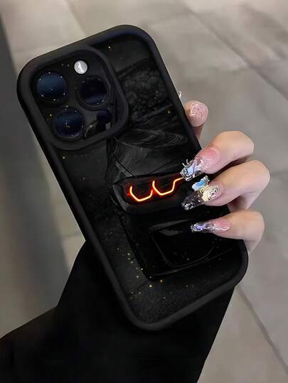 1pc Gorgeous Particle Glitter Cool Black Sports Car Pattern Shockproof Anti-Slip Soft TPU Phone Case Compatible With Samsung/Compatible With IPhone 17/17 AIR/17PRO/17PROMAX 16/16PLUS/16PRO/16PROMAX