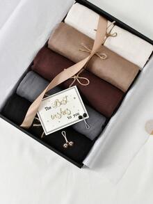 1 Box Premium Jersey Hijab Set, 5pcs Headscarves + 2pcs Hair Clips, Muslim Turbans, Daily Casual Outdoor Hijab, Breathable Shawl, Scarf Set, Gift Box, Holiday Gift - Multicolor - View 8