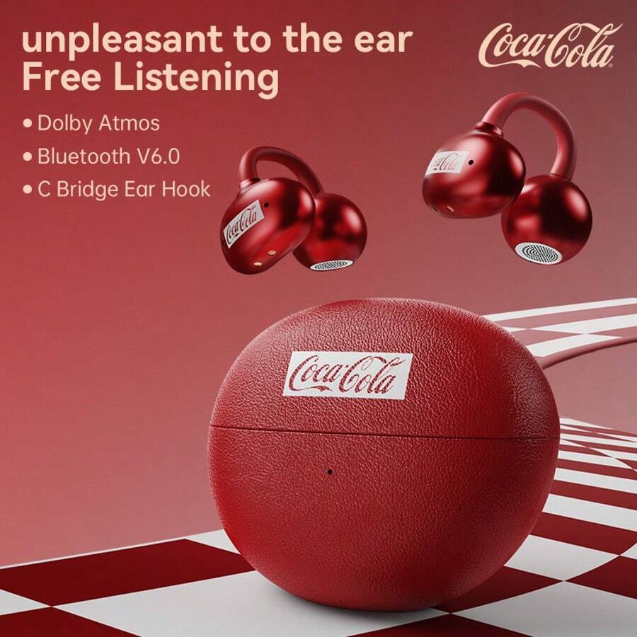 Coca Cola Coca-Cola Wireless Earbuds, Wireless Stereo Headphones, Mini Earphones, Comfortable Headphones, Headphone Design, Active Noise Cancelling, Gift For Valentine's Day/Christmas/New Year - View 1