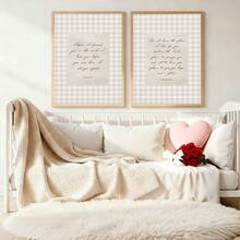 2pcs Jeremiah 1:5 & 29;11 Bible Verse Wall Art Picture Neutral Beige Prints Canvas Paintings Christian Scripture Posters Bundle Faith Wall Decor For Nursery Room, Living Room, Mosque Decor Gift For Her Unframed - Pattern - View 2