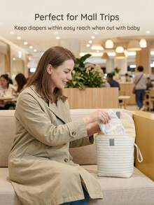 防水婴儿尿布包，便携式尿布收纳包，适用于存放婴儿衣服、尿布、湿巾、户外用品、婴儿派对用品、家居装饰、礼品 - 彩色 - 查看 4