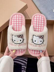 SANRIO 三丽鸥  新款卡通软底春夏平底拖鞋，可爱毛绒闭趾秋冬浴室透气拖鞋，四季皆宜 - 粉色 - 查看 10