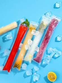 100pcs Transparent Ice Bags, For Crushed Ice & Ice Cream Preservation, DIY Ice Pop Bags, Home Ice Making Gift Bags, Party & Kitchen - Clear - View 4