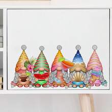 Hello Summer Wall Sticker Suitable For Wall, Glass, Window Stickers With Dwarf, Summer Fruit Drinks Decals - PVC Self-Adhesive For Refrigerator, Doors, Walls - A - View 5