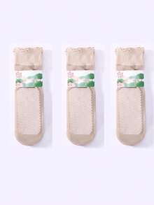 1/5/10/20/30 Pairs Lace Trim Silky Socks With Non-Slip Grip, Loose Fit Ankle Socks For Pregnant Women & Elderly - Multicolor - View 35