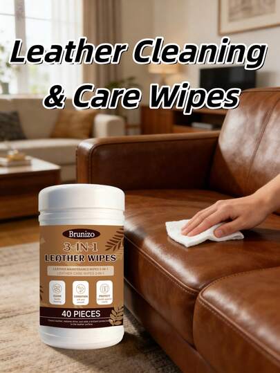 Toallitas húmedas de limpieza y cuidado, toallitas húmedas para la eliminación rápida de manchas y acondicionamiento de cuero para uso doméstico y automotriz