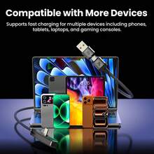 Alloy Metal Stand 240W 2 In 1 Cable USB + TYPE C To TYPE C, 1.8m Women's Day Gift - Black - View 4