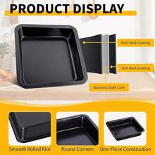 1pc 8-Inch Non-Stick Square Cake Pan, Suitable For Cakes, Brownies, Lasagna Etc. Evenly Heated And Easy To Clean, Carbon Steel Baking Tray. - Multicolor - View 4