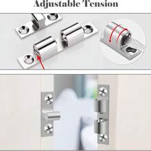 2/4个黄铜镀层可调节双球柜门把手，适用于家具、橱柜、衣柜、抽屉 - AA - 查看 3