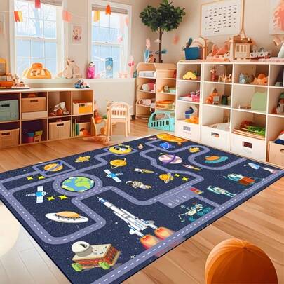1pc Outer Space Pattern Decorative Carpet, Decorative Rug, Bedroom Decor, Small Rug, Carpet, Home Decor, Living Room Carpet, Living Room Small Rug, Bedroom Rug, Living Room Home Decor, Outdoor Rug, Washable Carpet