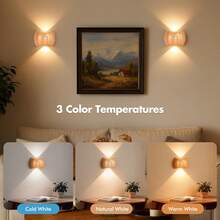 Creative LED Motion Sensor Wall Light, USB Rechargeable Wireless Battery Powered LED Night Light, Suitable For Corridor/Bedroom/Bathroom, Bedside Table, Desk, Wardrobe, Home Decor, Living Room - 多色 - 查看 7