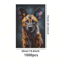 A 500/1000pcs Extremely Difficult Adult Puzzle Of Abstract Art About African Wild Dogs, High-Quality Printing, Bright Colors, A Must-Have For Enthusiasts, A Perfect Gift For Christmas, Valentine'S Day, Easter, And Birthdays - 500個/38x52厘米 - 查看 4