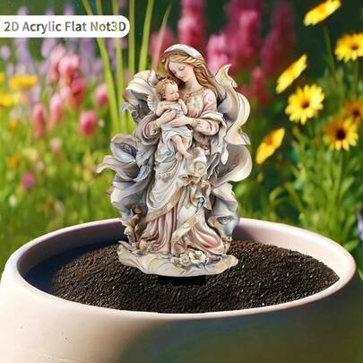 Cọc trang trí sân vườn hình Công chúa Rồng & Rồng phương Tây, làm từ acrylic, chống thấm nước và chống mài mòn, thích hợp để trang trí cây cảnh và sân vườn.