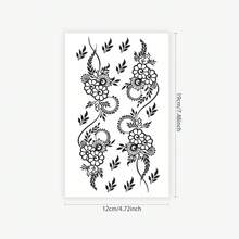 1pc Popular Herbal Juice Semi-Permanent Henna Floral Tattoo Sticker For The Back Of The Hand For Festivals - Multicolor - View 5