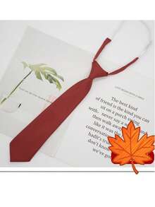 1 Set Black & Red Striped Necktie Combo, Versatile Fashion - Multicolor - View 6