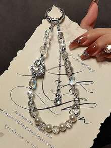 1pc Long Lanyard Strap, Metal Button Chain, Outdoor Travel Shoulder Strap, Durable Bag Charm - Multicolor - View 4