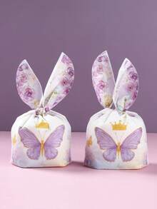 50 piezas Bolsas de regalo con mariposas rosa y morado, bolsas de regalo pequeñas para fiesta de cumpleaños de niña, decoraciones para fiesta de baby shower, decoraciones de boda, bolsas de regalo para fiesta de novia, suministros de envoltura de regalo, bolsas con orejas de conejo con decoración de mariposas, decoración para revelación de género, suministros para fiesta de 1er cumpleaños, decoraciones de mesa para fiesta con tema de mariposas, decoraciones de cumpleaños, regalos de cumpleaños, decoración de habitación, decoración del hogar, recuerdos de fiesta - Mariposa rosa y morada - Ver 9