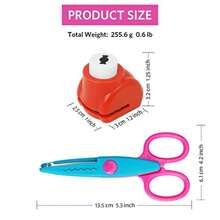 Decorative Scissors For - Craft Set With Various Interesting Patterns  And Smooth Cutting - 6 Scrapbook Scissors And 6 Paper Punches Set Of 12 Funny And Colorful Khh - Set Of 12 - View 6