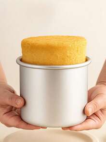 1 khuôn bánh hình trụ đáy nâng cao, làm bằng hợp kim nhôm mạ anodized, thích hợp cho tiệc tùng, sinh nhật, đám cưới, và sử dụng trong nhà bếp. - Bạc - Xem 6