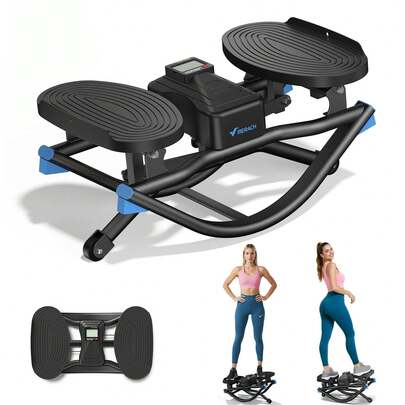 MERACH Rocking Stepper Ski Machine With 3D Motion Stepper Design Side Sepper Machine For Home Workout - 330 Lbs Capacity, Compact & Space-Saving Design, Built-In Counter