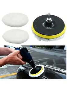 6pcs Set Car Polishing Care Set | Polishing, Waxing, And Buffing 3-In-1 | Professional Care Tools With Sponge Pads | Special For Car Detailing And Maintenance, Car Detailing, Polishing, And Waxing Sponge Wheel, Self-Adhesive Wool Ball Sponge Polishing Pad - One Size Fits All - View 9