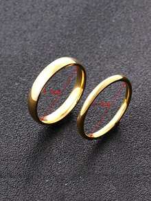 Set de 3 anillos sólidos minimalistas, aptos para uso diario - Multicolor - Ver 7