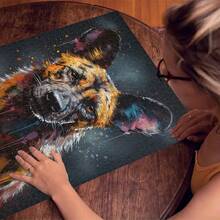 A 500/1000pcs Extremely Difficult Adult Puzzle Of Abstract Art About African Wild Dogs, High-Quality Printing, Bright Colors, A Must-Have For Enthusiasts, A Perfect Gift For Christmas, Valentine'S Day, Easter, And Birthdays - 500個/38x52厘米 - 查看 5