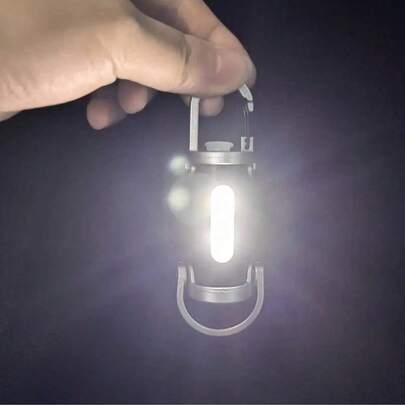 迷你钥匙扣手电筒，USB充电式泛光灯，应急照明手持手电筒，夜间活动氛围装饰，礼品，节日礼物，小巧尺寸灯