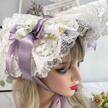 Lolita Floral Lace Bonnet Hat, BNT Style, Blending Of Chinese And Western Elements, Straw Hat - Flower Lace Hat - View 9