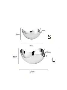 1 chiếc đĩa đựng trái cây bằng thép không gỉ cao cấp của Đức, khay đựng trái cây khô dùng trong phòng khách, bàn trà, đồ trang trí sáng tạo. - Kiểu cánh hoa bạc - Xem 8
