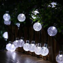 Solar Lights Outdoor Waterproof, 100/50/2*20 LED 39/23/2*16.5ft 8 Modes Waterproof String Lights Outdoor Fairy Lights Globe Crystal Balls Decorative Lighting For Garden, Lawn, Patio, Gazebo, Yard, Outdoor,Home, Party, Wedding, Christmas Decoration(White/WarmWhite/Color/Blue) - 白光White - 查看 8