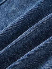 1 chiếc váy denim bạc màu phong cách đường phố thường ngày, ngọt ngào và cá tính dành cho bé gái. - Rửa trung bình - Xem 8