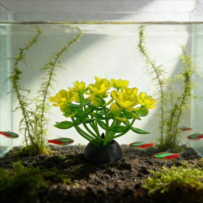 20pcs Artificial Yellow-Green Aquarium Decor Plants - Made Of PE Material, Realistic Aquatic Plants Provide Attachment Points For Nitrifying Bacteria, Multipurpose For Fish Tank, Gardening, Hotel & Restaurant Decor, Fade-Resistant And Easy To Clean, Offer Hiding Space For Fish And Shrimp, Suitable For Aquarium Landscaping And Home Decoration