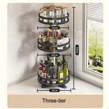 1pc 360° Rotating Spice Rack, Multifunctional Kitchen Seasoning Organizer Tray, No Drilling Required - Multicolor - View 6