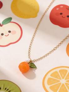 1件柠檬水果项链 | 设计您专属的柠檬柑橘水果项链 | 送给她的美食项链礼物 - 彩色 - 查看 6