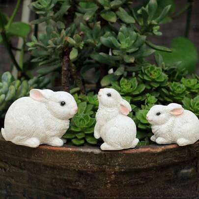 Resin Decorative Rabbits Are Perfect For Placing In The Garden, Making Them The Ideal Decoration For Easter And Also Beautifying Your Yard, Balcony, Or Potted Planter.