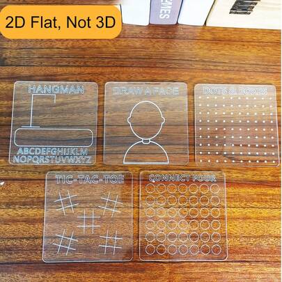 Reusable Travel Game Board, Erasable For Travel, Suitable For Teens To Play Tic-Tac-Toe, Can Be Used In Car, Including Word Guessing And Tic-Tac-Toe - Portable 3.94x3.94 Inches, Suitable For Travel, Classroom, Family Education, Party - Erasable Surface, Suitable For Christmas, New Year, Valentine's Day And Party Events, Family Game Night, Meets 11 Holiday Seasons.